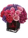 Bouquet di rose rosa e ortensie